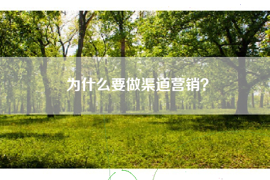 为什么要做渠道营销？