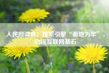 人民网调查：搜索引擎“画地为牢”，动摇互联网基石