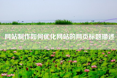 网站制作如何优化网站的网页标题描述