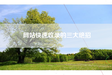 网站快速收录的三大绝招