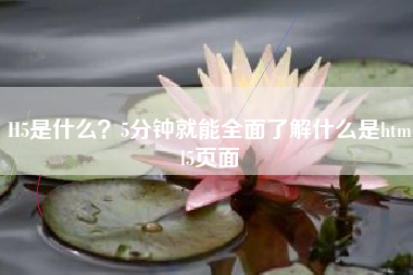 H5是什么？5分钟就能全面了解什么是html5页面