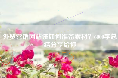 外贸营销网站该如何准备素材？6000字总结分享给你