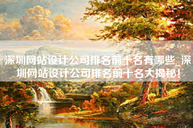 深圳网站设计公司排名前十名有哪些_深圳网站设计公司排名前十名大揭秘！