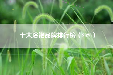 十大浴袍品牌排行榜（2020）