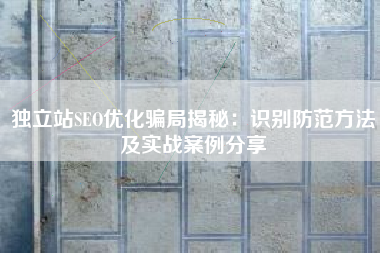 独立站SEO优化骗局揭秘：识别防范方法及实战案例分享