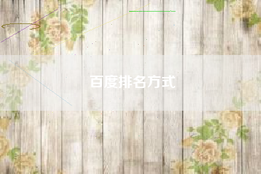 百度排名方式