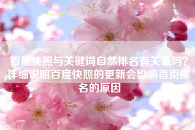 百度快照与关键词自然排名有关系吗？详细说明百度快照的更新会影响首页排名的原因