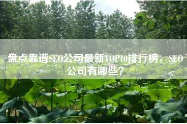 盘点靠谱SEO公司最新TOP10排行榜，SEO公司有哪些？
