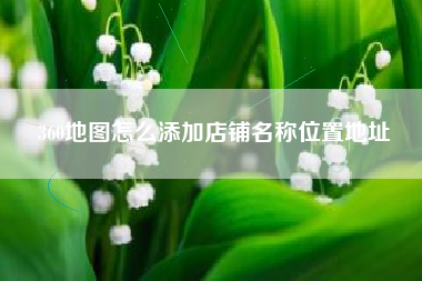 360地图怎么添加店铺名称位置地址