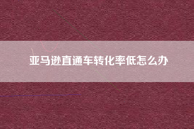 亚马逊直通车转化率低怎么办