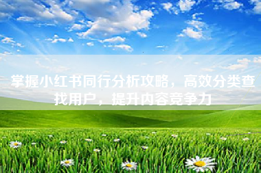 掌握小红书同行分析攻略，高效分类查找用户，提升内容竞争力