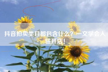 抖音拍卖类目都包含什么？一文学会入驻开店！