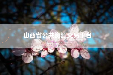山西省公共资源交易平台 山西省公共资源交易平台