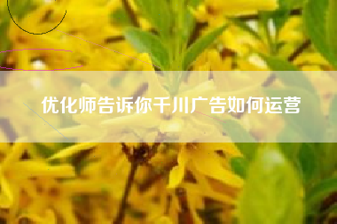 优化师告诉你千川广告如何运营