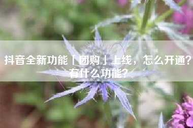 抖音全新功能「团购」上线，怎么开通？有什么功能？