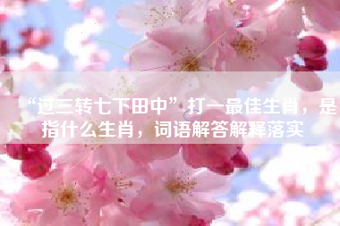 “过三转七下田中”打一最佳生肖，是指什么生肖，词语解答解释落实