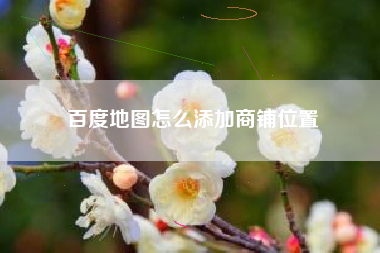 百度地图怎么添加商铺位置