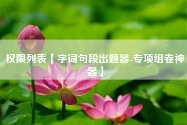 权限列表【字词句段出题器-专项组卷神器】 权限列表【字词句段出题器-专项组卷神器】