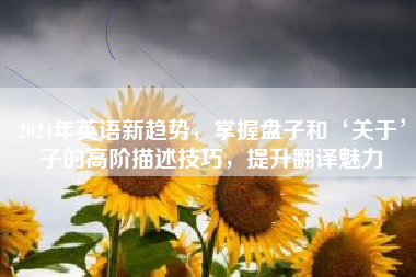 2024年英语新趋势，掌握盘子和‘关于’子的高阶描述技巧，提升翻译魅力