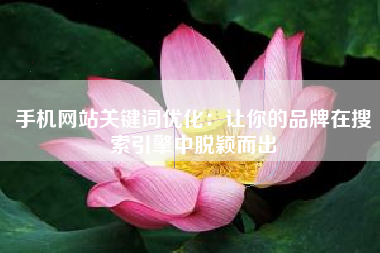 手机网站关键词优化：让你的品牌在搜索引擎中脱颖而出
