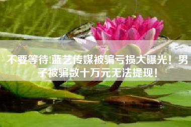 不要等待!蓝艺传媒被骗亏损大曝光！男子被骗数十万元无法提现！