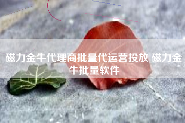 磁力金牛代理商批量代运营投放 磁力金牛批量软件