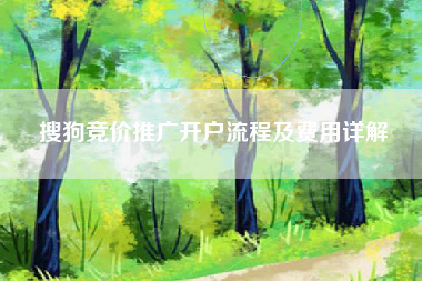 搜狗竞价推广开户流程及费用详解
