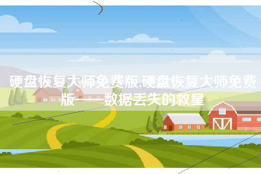 硬盘恢复大师免费版,硬盘恢复大师免费版——数据丢失的救星