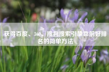 获得百度、360、搜狗搜索引挚靠前好排名的简单方法