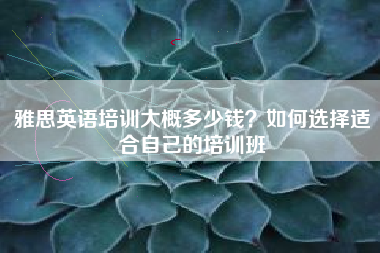 雅思英语培训大概多少钱？如何选择适合自己的培训班
