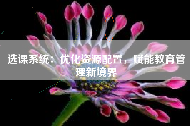 选课系统：优化资源配置，赋能教育管理新境界