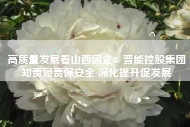 高质量发展看山西国企：晋能控股集团知责履责保安全 深化提升促发展