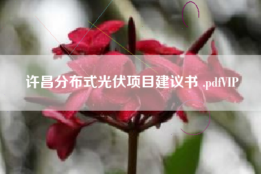 许昌分布式光伏项目建议书 .pdfVIP