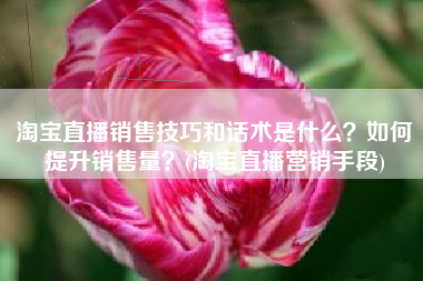 淘宝直播销售技巧和话术是什么？如何提升销售量？(淘宝直播营销手段)