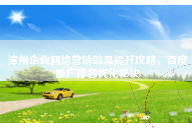 漳州企业网络营销效果提升攻略，百度推广排名优化秘诀