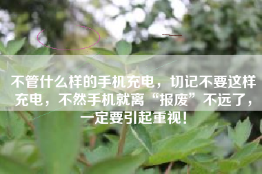 不管什么样的手机充电，切记不要这样充电，不然手机就离“报废”不远了，一定要引起重视！