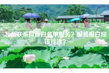 怎么联系抖音白名单服务？服务报白应该找谁？