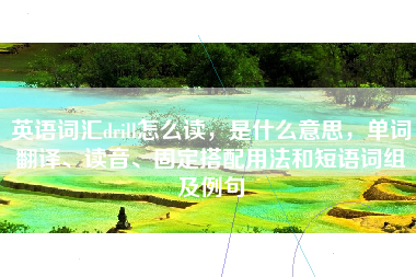 英语词汇drill怎么读，是什么意思，单词翻译、读音、固定搭配用法和短语词组及例句