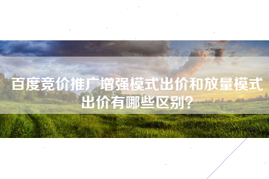 百度竞价推广增强模式出价和放量模式出价有哪些区别？