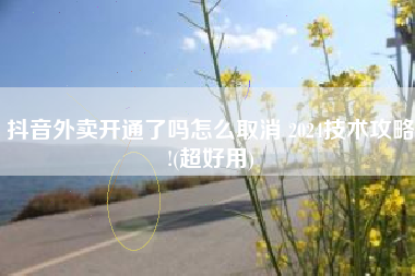 抖音外卖开通了吗怎么取消 2024技术攻略!(超好用)