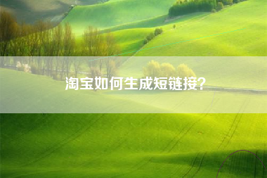 淘宝如何生成短链接？