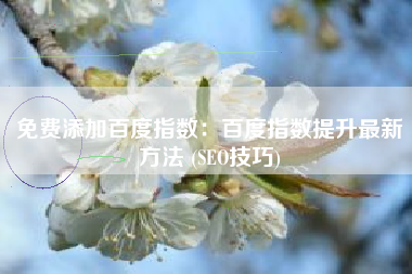 免费添加百度指数：百度指数提升最新方法 (SEO技巧)