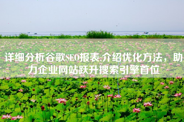 详细分析谷歌SEO报表,介绍优化方法，助力企业网站跃升搜索引擎首位