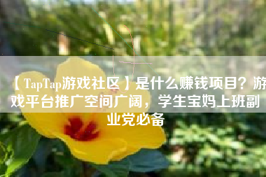 【TapTap游戏社区】是什么赚钱项目？游戏平台推广空间广阔，学生宝妈上班副业党必备