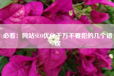 必看：网站SEO优化千万不要犯的几个错误
