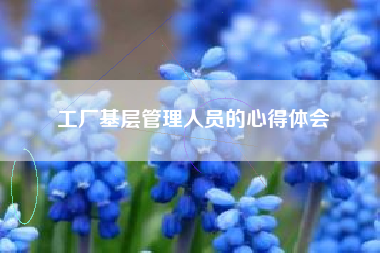 工厂基层管理人员的心得体会
