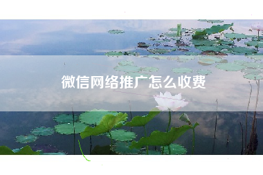 微信网络推广怎么收费