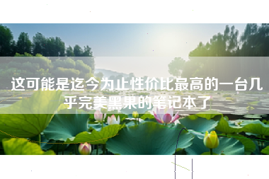 这可能是迄今为止性价比最高的一台几乎完美黑果的笔记本了