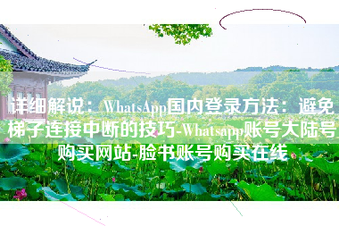 详细解说:WhatsApp国内登录方法:避免梯子连接中断的技巧-Whatsapp账号大陆号购买网站-脸书账号购买在线 详细解说:WhatsApp国内登录方法:避免梯子连接中断的技巧-Whatsapp账号大陆号购买网站-脸书账号购买在线