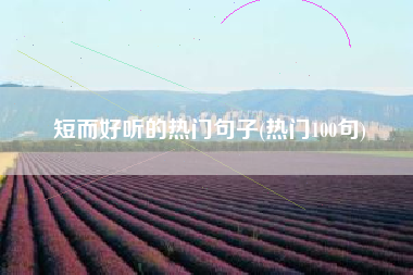 短而好听的热门句子(热门100句)